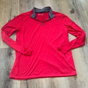 Under Armour‎ Red Quarter Zip Light Weight Pullover - Large